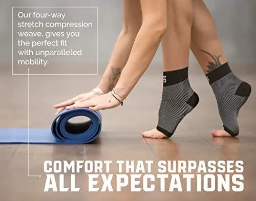 Plantar Fasciitis Foot Compression Sleeves for Injury Rehab & Joint Pain. Best Ankle Brace - Instant Relief & Support for Achilles Tendonitis, Fallen Arch, Heel Spurs, Swelling & Fatigue (Beige, MED)