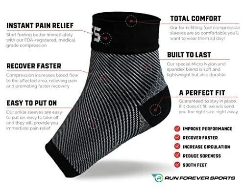 Plantar Fasciitis Foot Compression Sleeves for Injury Rehab & Joint Pain. Best Ankle Brace - Instant Relief & Support for Achilles Tendonitis, Fallen Arch, Heel Spurs, Swelling & Fatigue (Beige, MED)