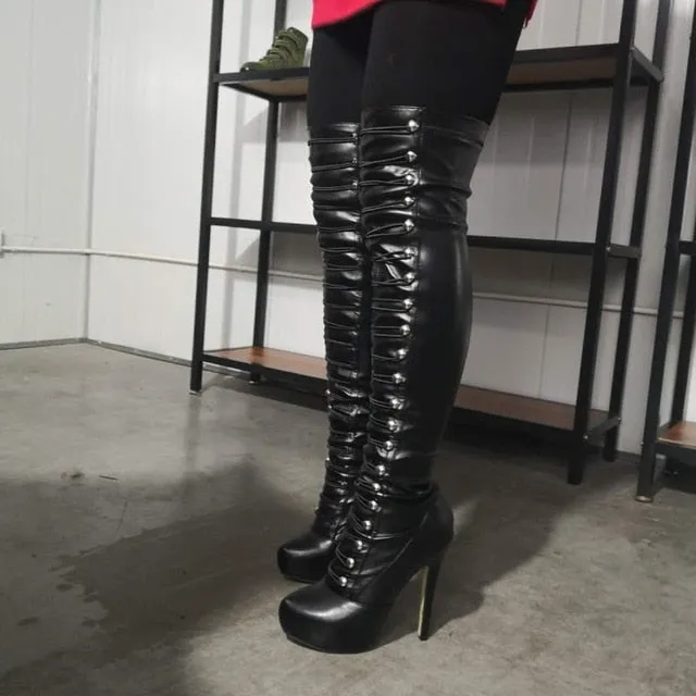 Platform Over The Knee Boots