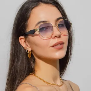 Polygon Metal Cycling Sunglasses Women Vintage Frames For Female Sun Glasses Luxury Brand Punk Eyeglasses Driving Shades UV400