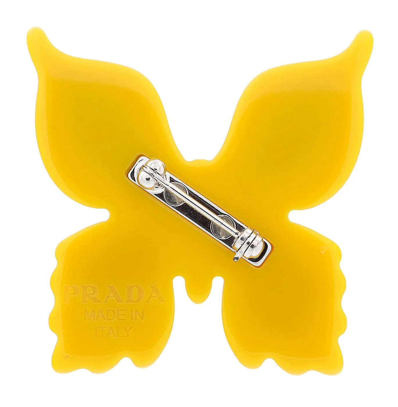 Prada Yellow Red Resin Butterfly Brooch Pin-one size
