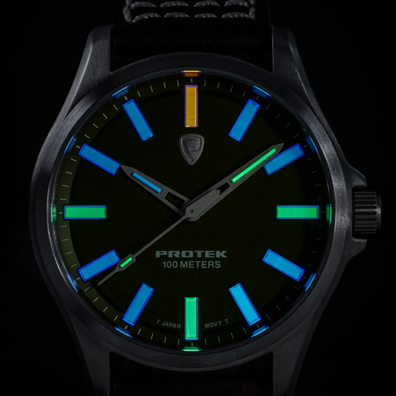 ProTek Field Series 3000 Tactical Watch | Ivory Dial, Dark Brown Leather Band