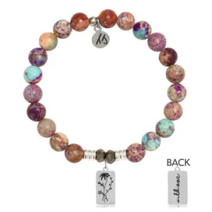 Purple Jasper Stone Bracelet with Wild One Sterling Silver Charm