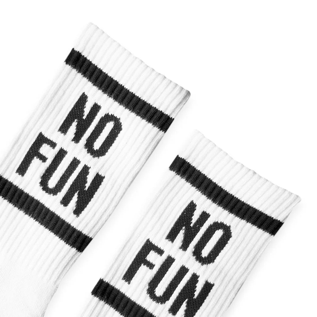 "No Fun®" Socks - White