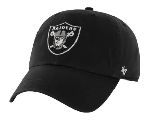 Raiders Strapback '47 Brand Clean Up Adjustable Cap Hat Black