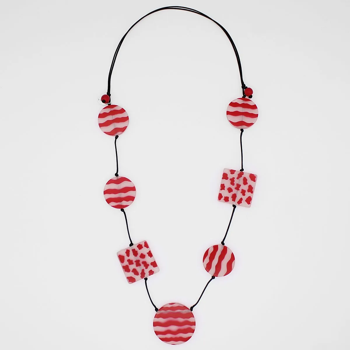 Red Calliope Painted Statement Necklace