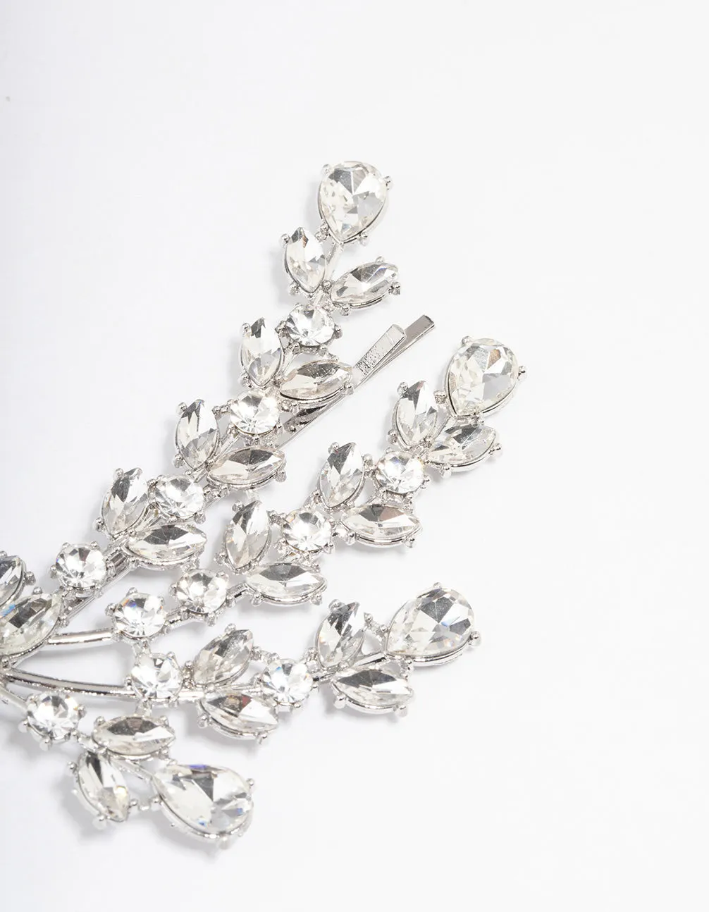 Rhodium Crystal Diamante Hair Slide