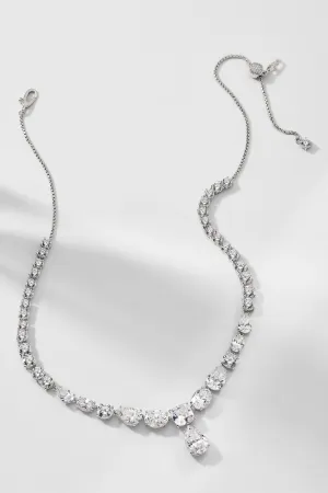 ROCKSTARS PEAR CZ DROP COLLAR NECKLACE