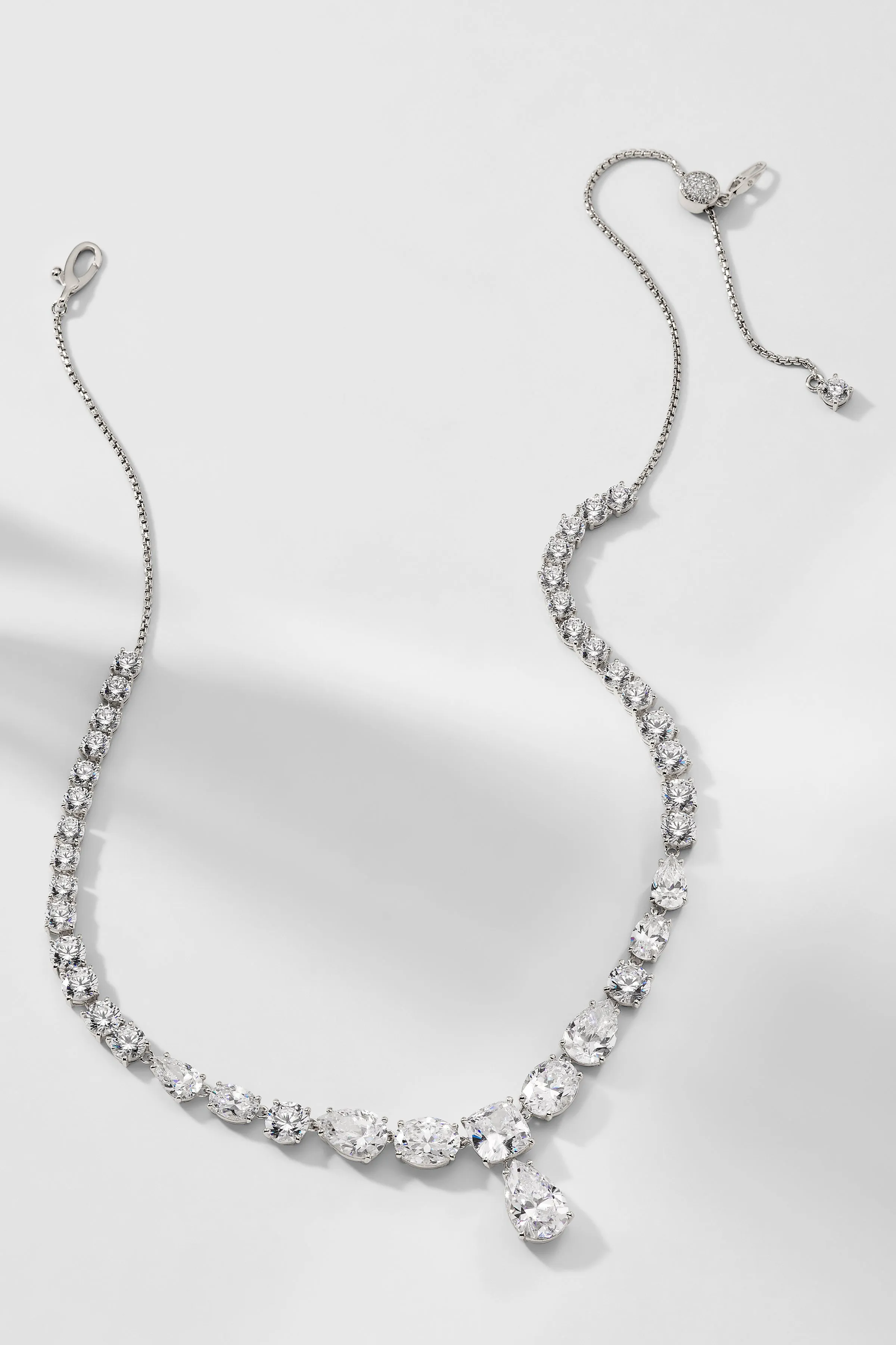 ROCKSTARS PEAR CZ DROP COLLAR NECKLACE