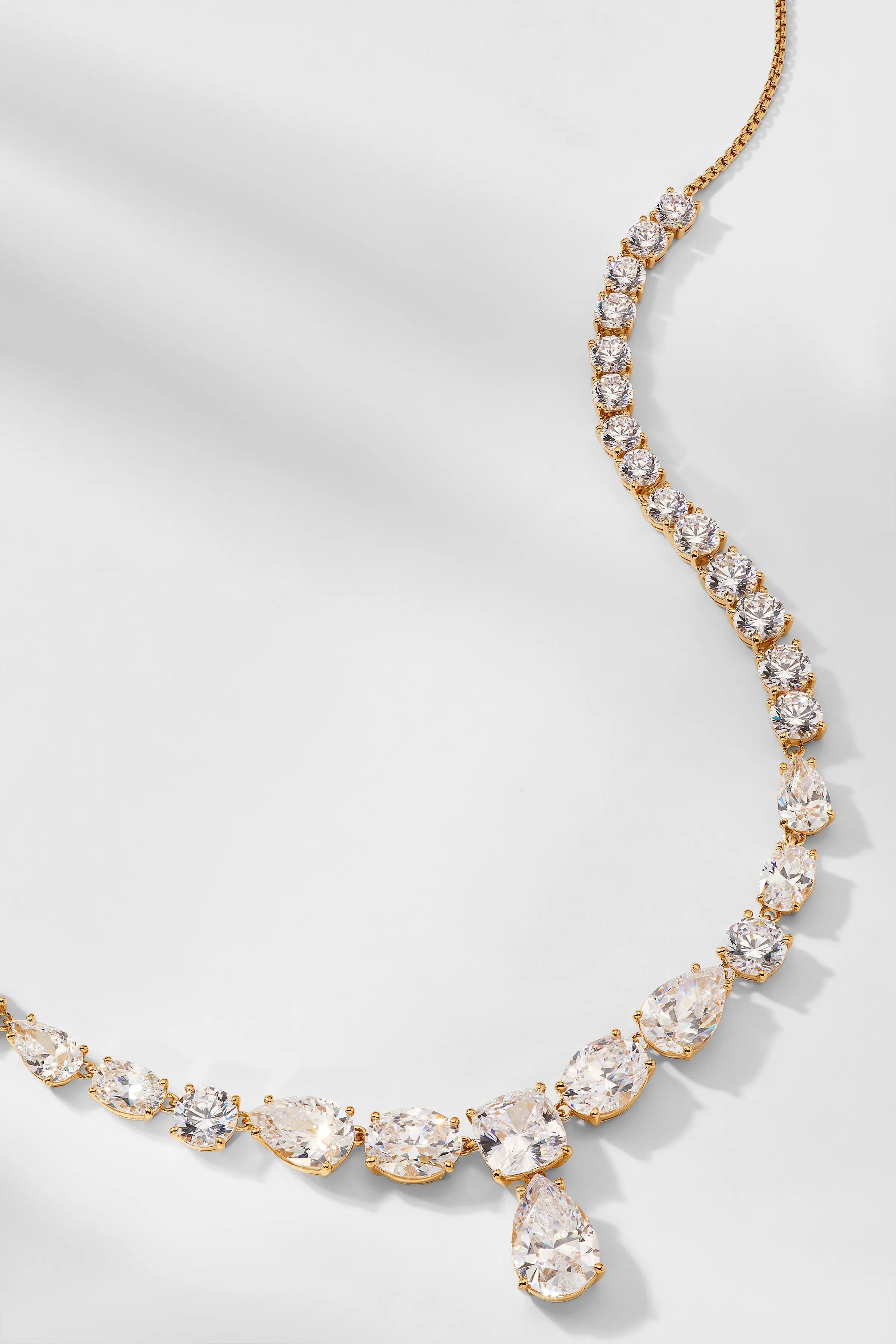 ROCKSTARS PEAR CZ DROP COLLAR NECKLACE