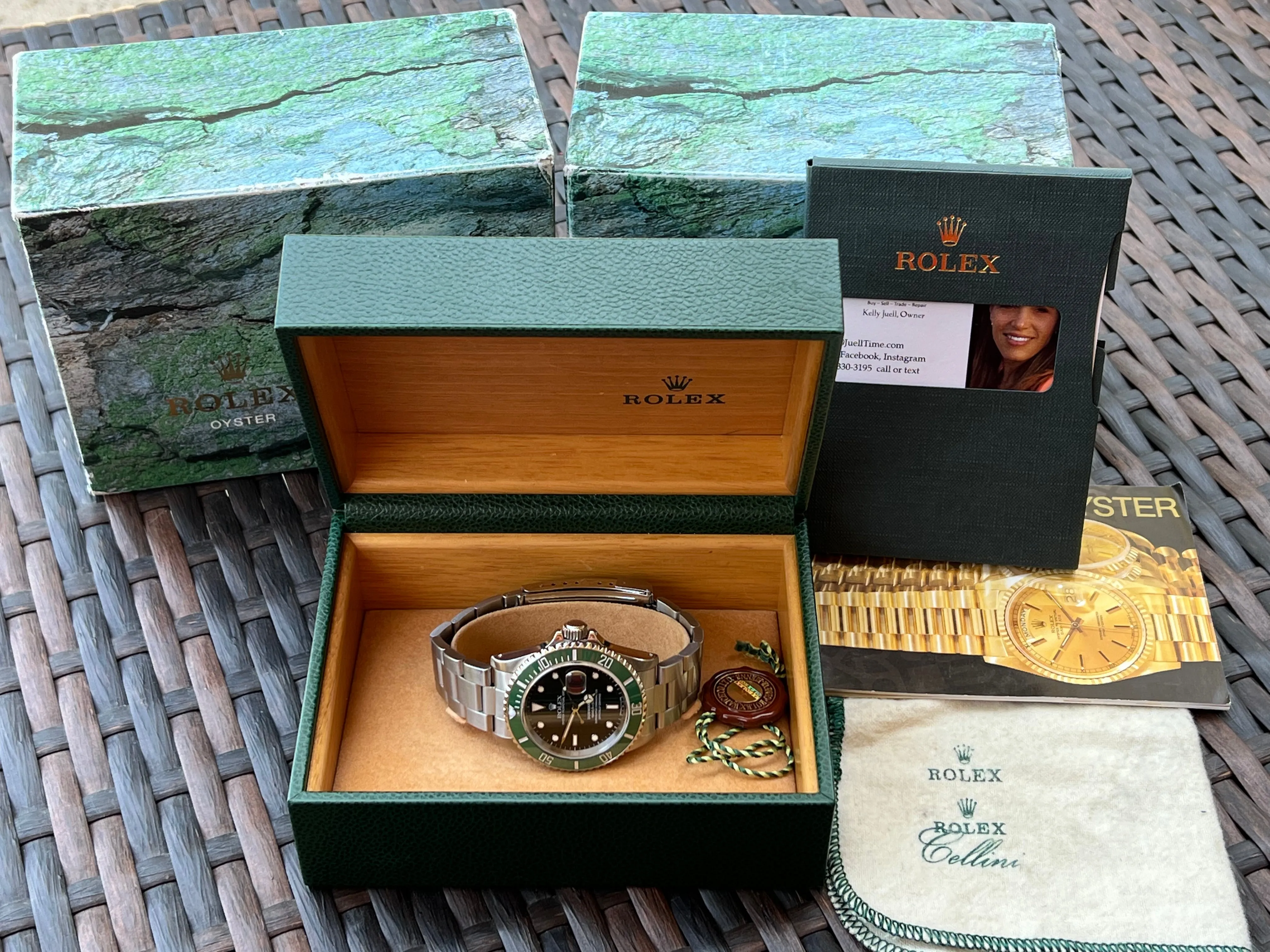 Rolex Submariner 16610 40mm Stainless Steel Men’s Watch Factory Clone Green Ceramic Bezel Insert seen on Kermit 126610LV Mint
