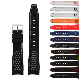Rubber Perforated Rally Strap with Curved Ends
