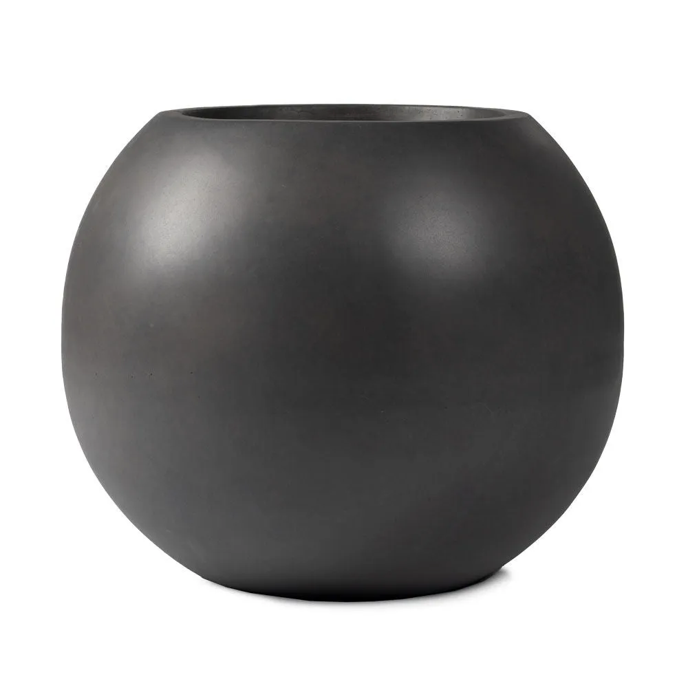 Scratch and Dent, Onyx 24" Charcoal Sphere Planter