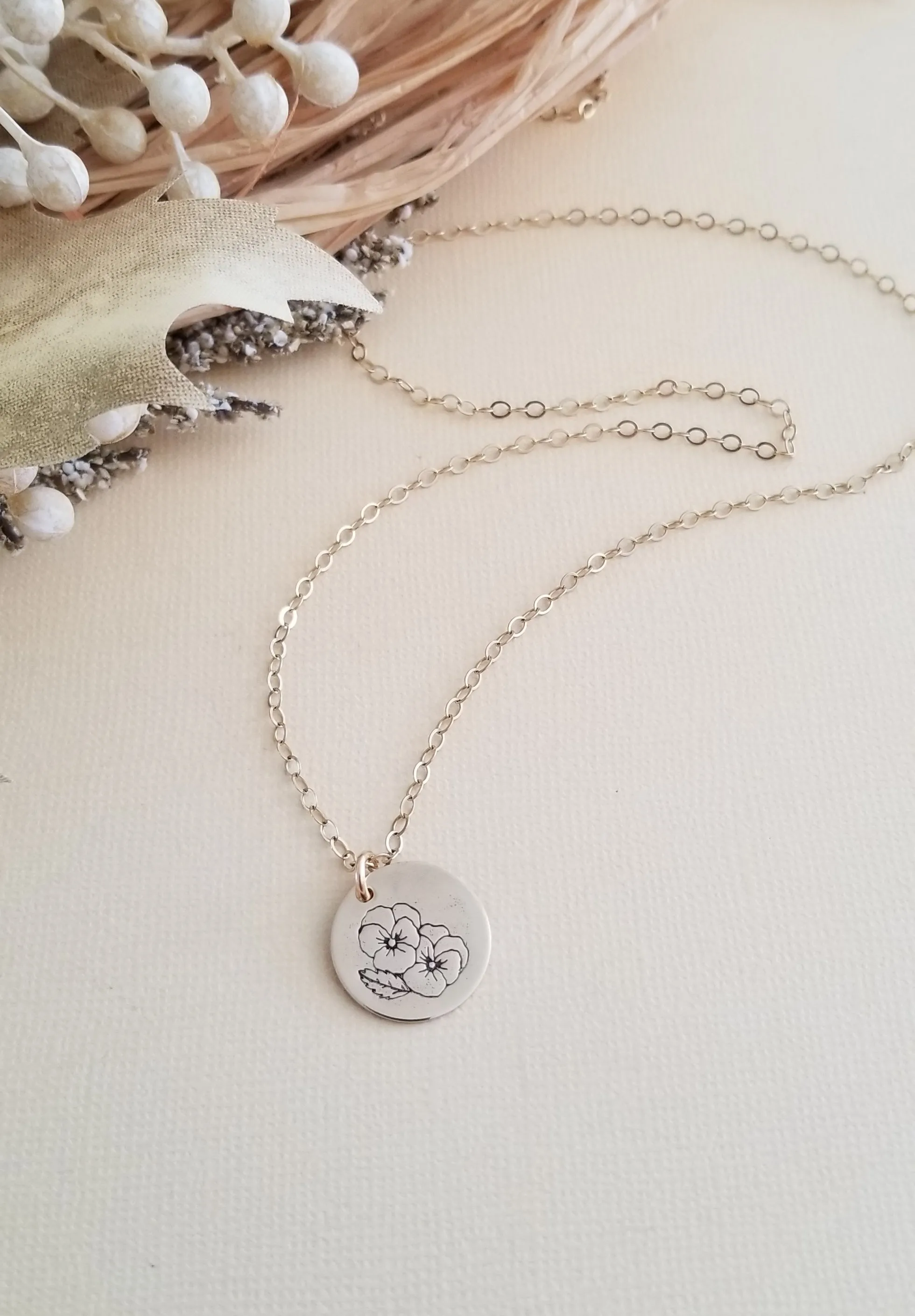 September Birth Flower Necklace, Morning Glory Flower Charm Necklace