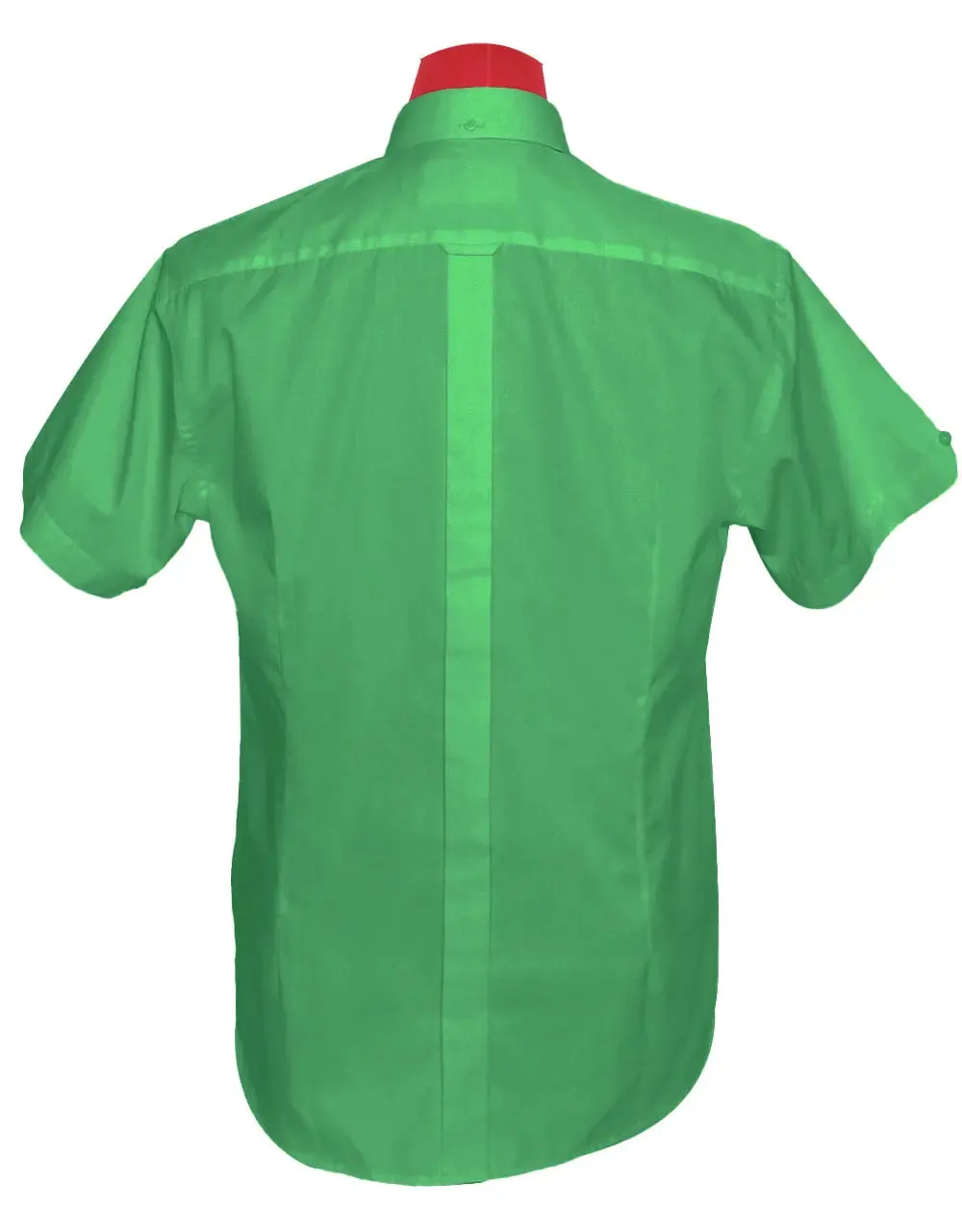 Short-Sleeve Shirt | 60S Mod Style Green Color Shirt For Man