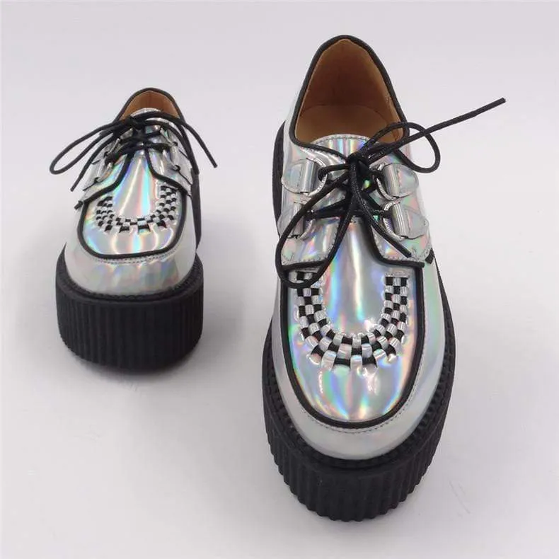 Silver High Platform Shoes