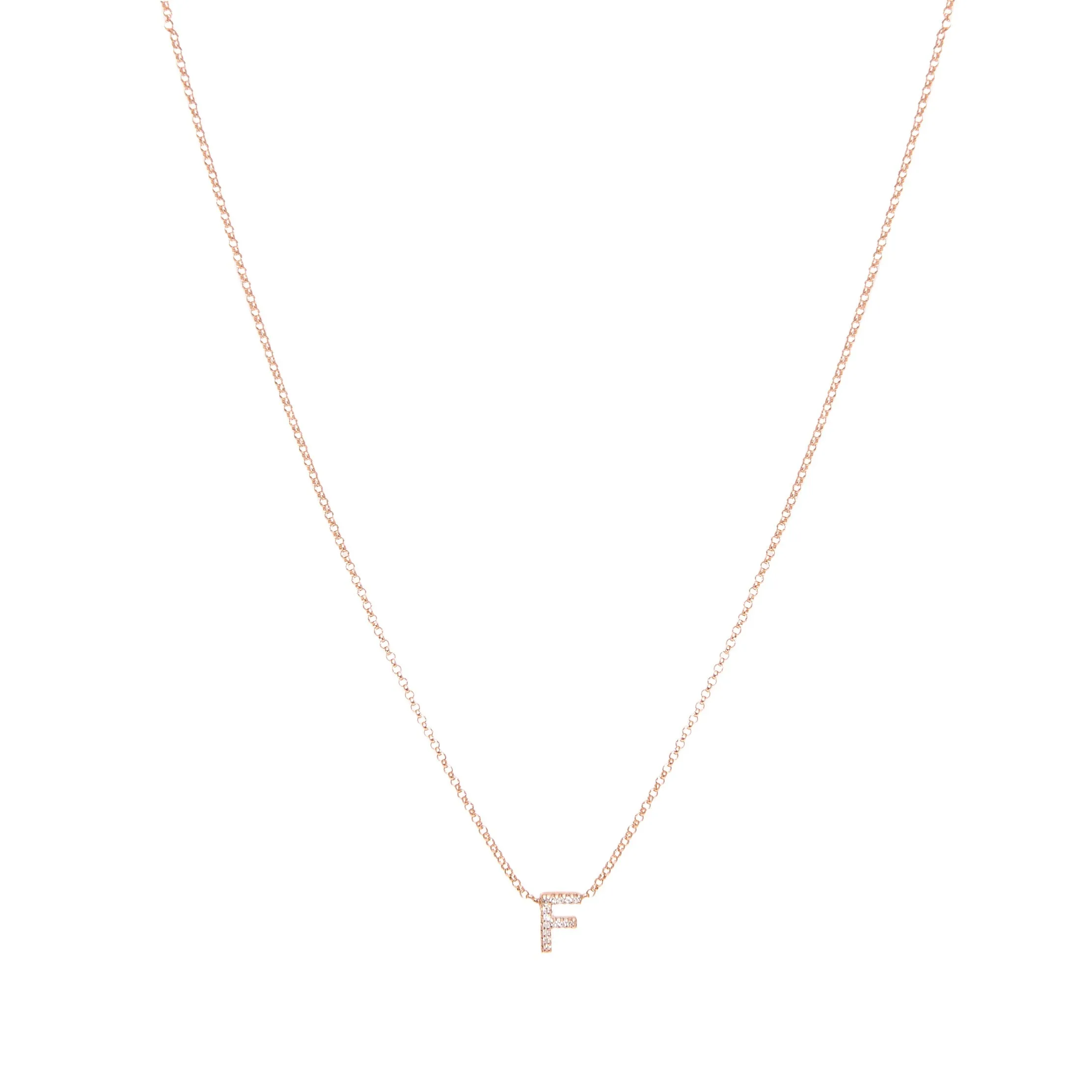 Single Diamond Initial Necklace