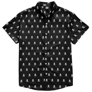 Skull And Crossbones Men’s Short Sleeve Button Down Shirt