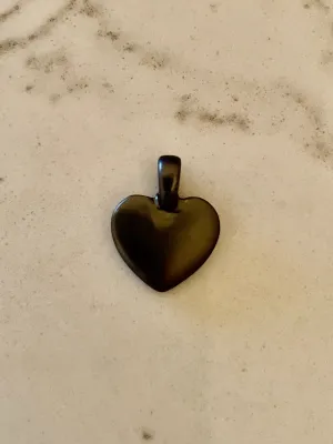 Solid Heart Charm - Hematite