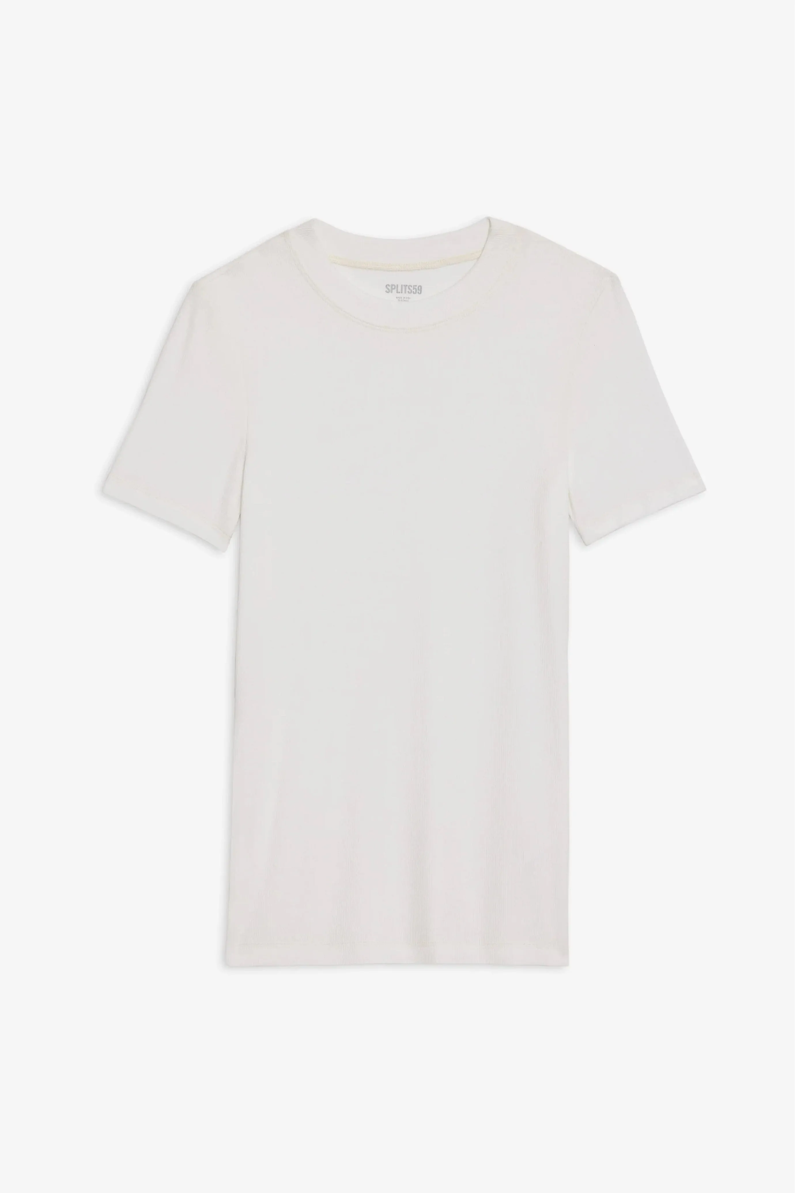 SPLITS59 | Louise Rib Short Sleeve - White