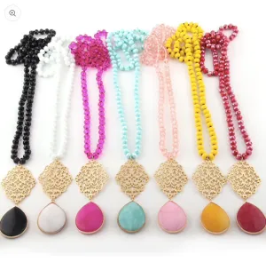Stone and Gem Beaded Statement Necklaces