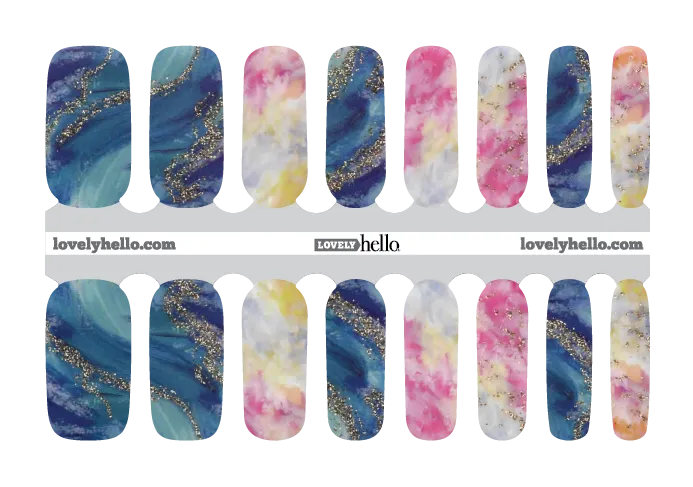 Summer Ocean Swirl Nail Wraps