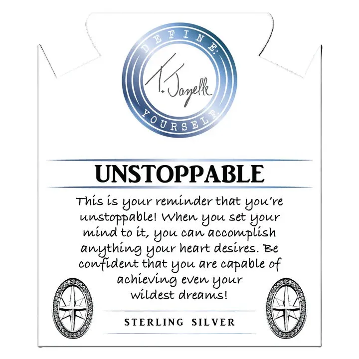 Super 7  Gemstone Bracelet with Unstoppable Sterling Silver Charm