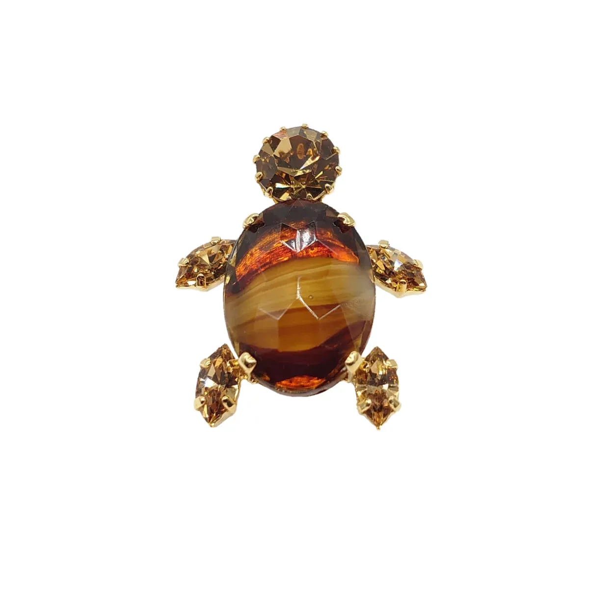 Swarovski Crystals Small Turtle Brooch