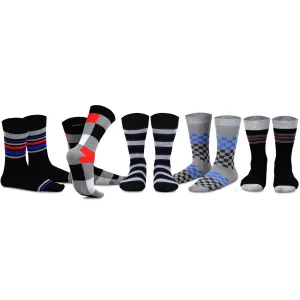 TeeHee Socks Men's Novelty Cotton Crew Assorted 5-Pack (51059)