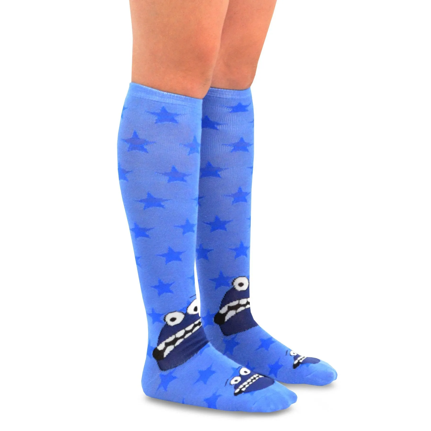 TeeHee Socks Women's Novelty Cotton Knee High Monster B 3-Pack (12089)