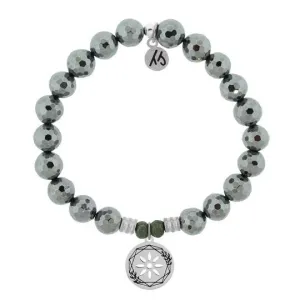 Terahertz Stone Bracelet with Thank You Sterling Silver Charm