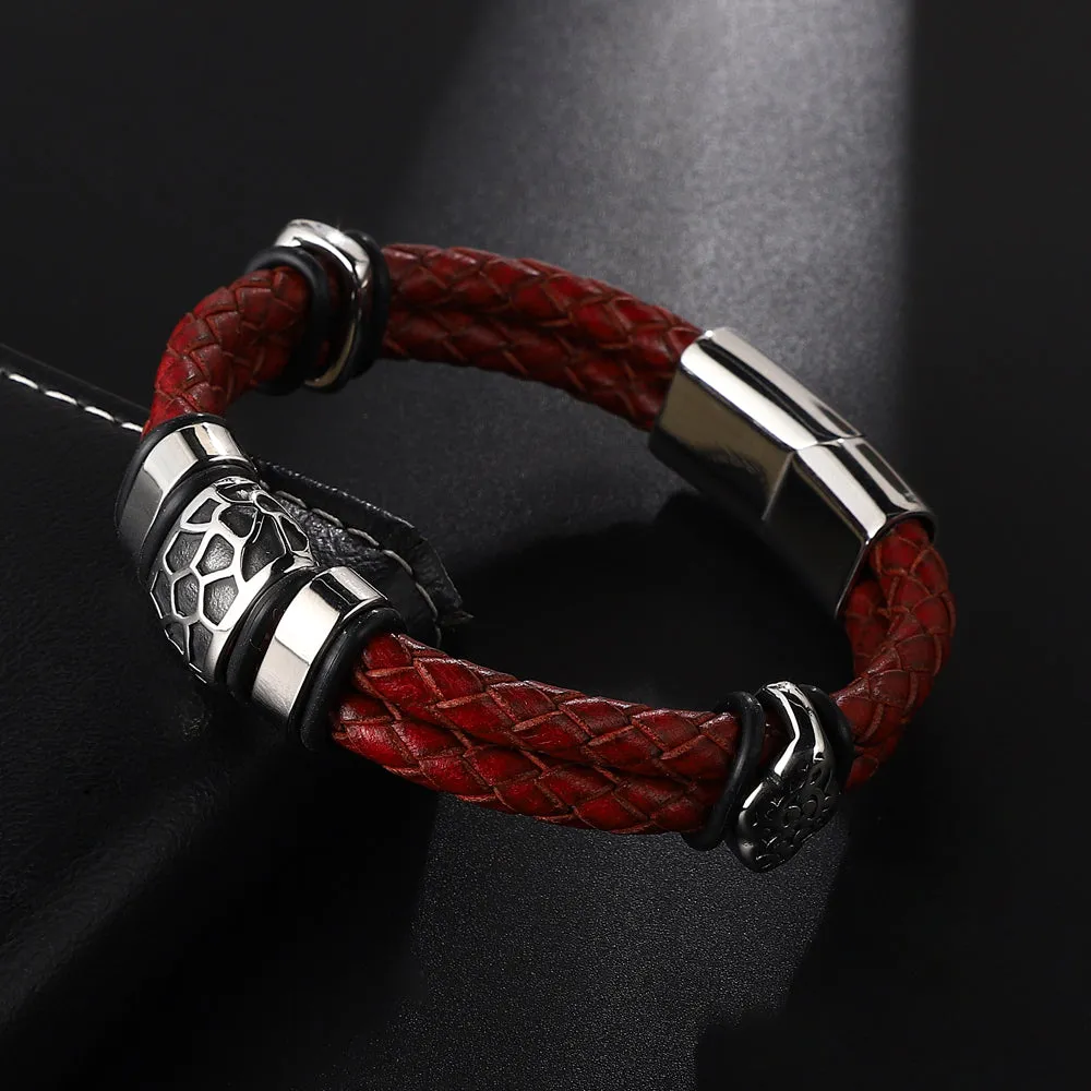 The Pellegrini Double-Layer Leather Bracelet