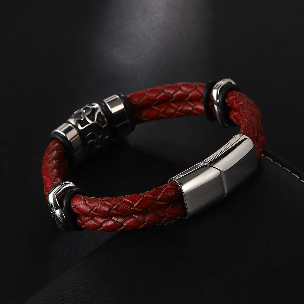 The Pellegrini Double-Layer Leather Bracelet