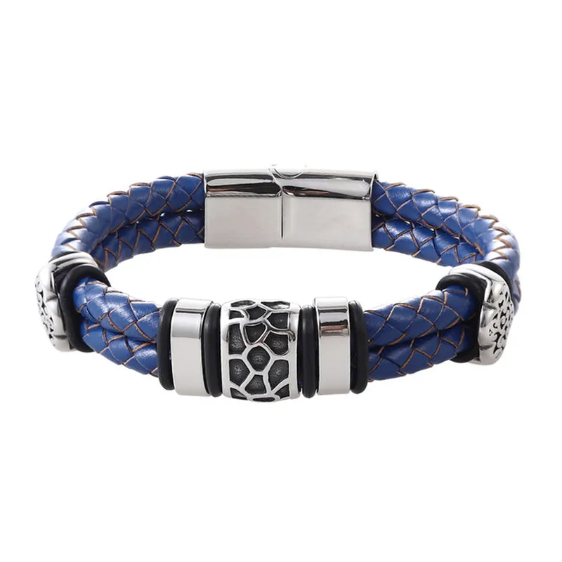 The Pellegrini Double-Layer Leather Bracelet