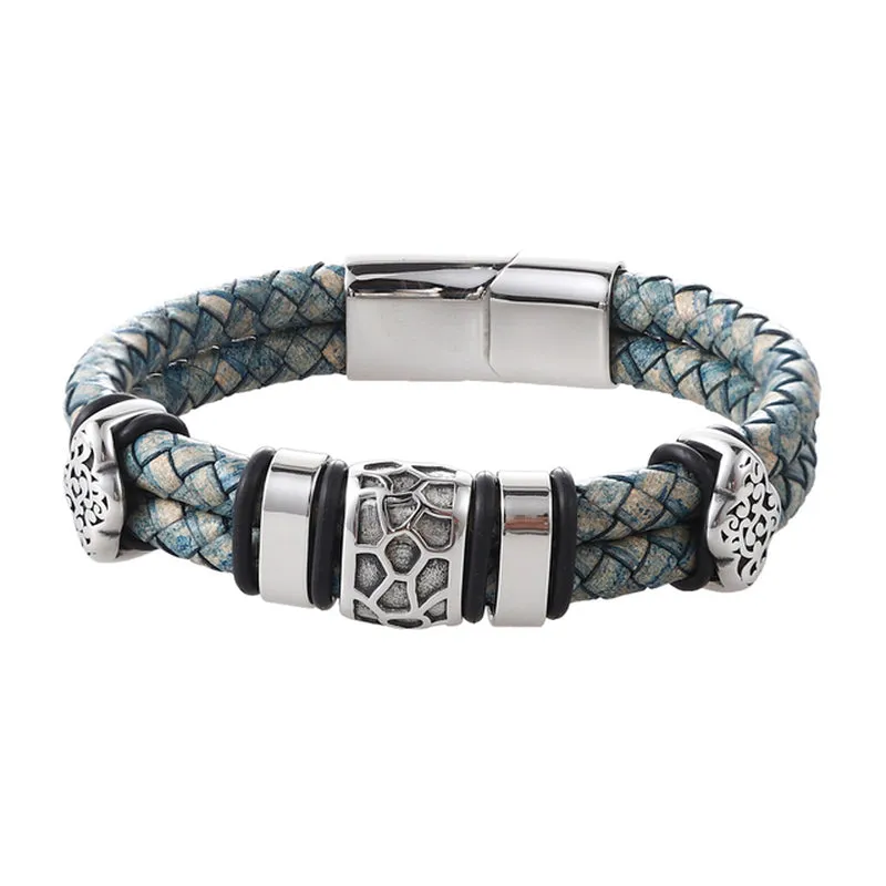 The Pellegrini Double-Layer Leather Bracelet