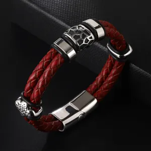 The Pellegrini Double-Layer Leather Bracelet
