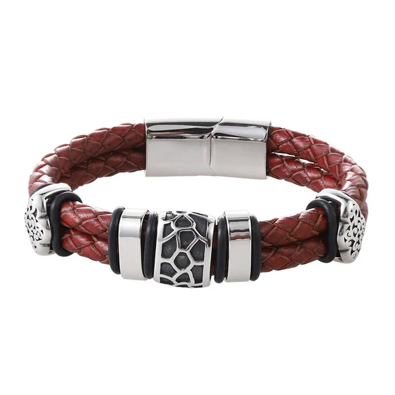The Pellegrini Double-Layer Leather Bracelet