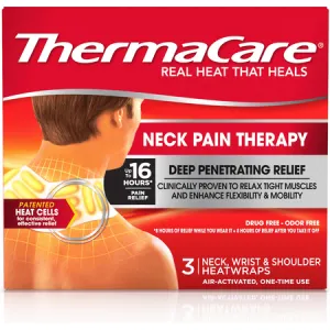 ThermaCare Neck Pain Therapy, Shoulder, and Wrist Pain Relief Patches, Heat Wraps, 3 Ct