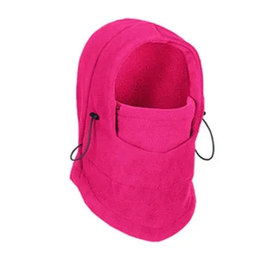 Thermal Fleece Balaclava Hooded Neck Warmer Winter Sports Face Mask Beanie
