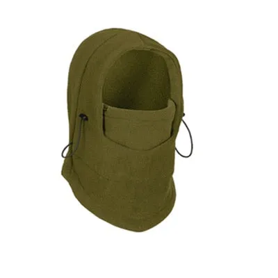 Thermal Fleece Balaclava Hooded Neck Warmer Winter Sports Face Mask Beanie