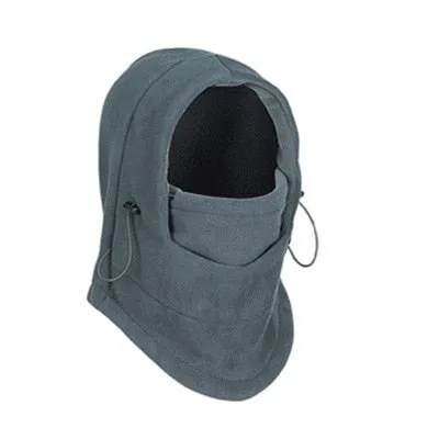 Thermal Fleece Balaclava Hooded Neck Warmer Winter Sports Face Mask Beanie