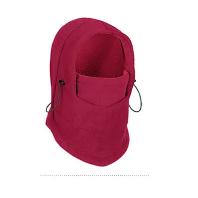 Thermal Fleece Balaclava Hooded Neck Warmer Winter Sports Face Mask Beanie