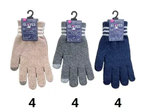Touchscreen Gloves  -Color - Striped - 2 Finger Touch-