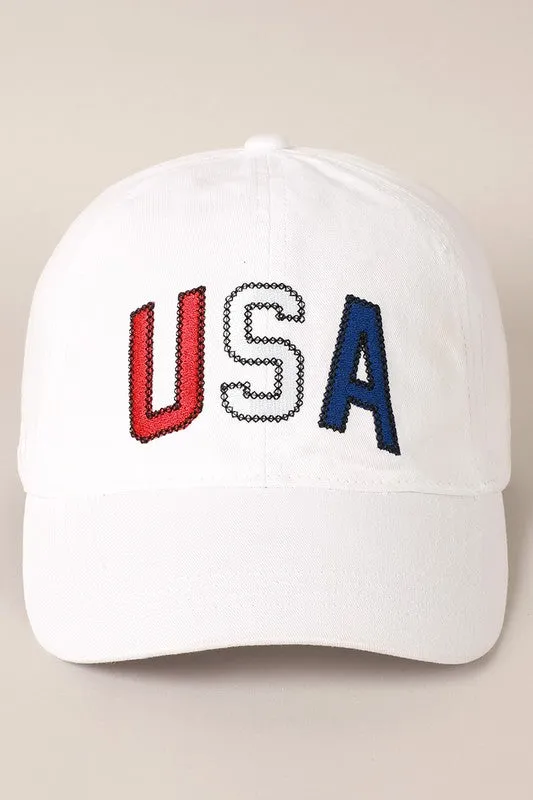 USA Baseball Hat - White