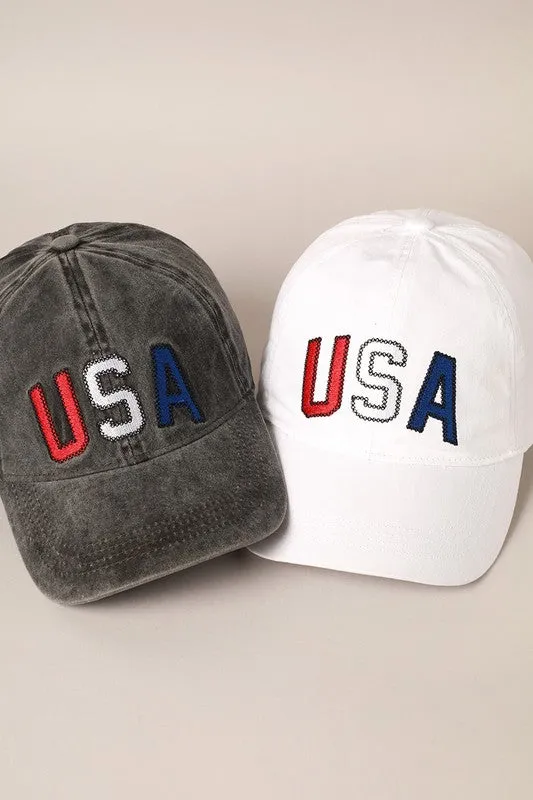 USA Baseball Hat - White