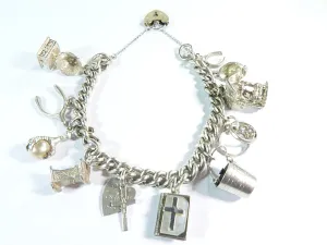 Vintage Hallmarked Silver Charm Bracelet 1964
