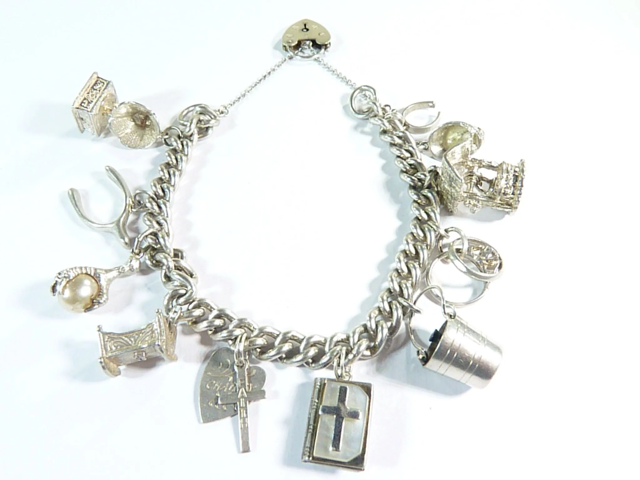 Vintage Hallmarked Silver Charm Bracelet 1964