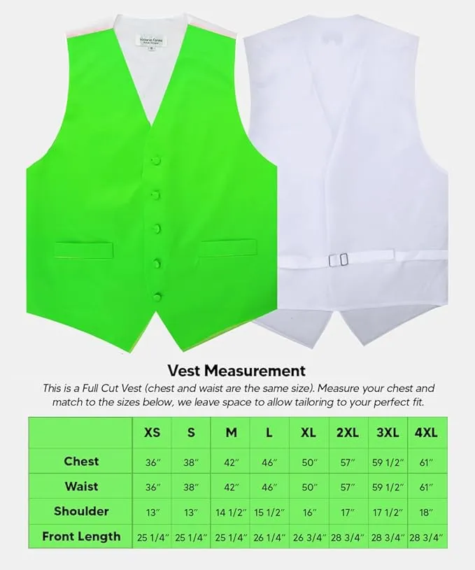 Vittorio Farina Men's Satin Vest, Necktie, Bow Tie and Pocket Square Set (White Back)