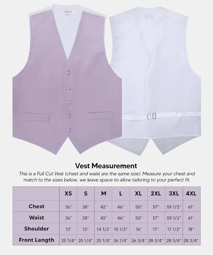 Vittorio Farina Men's Satin Vest, Necktie, Bow Tie and Pocket Square Set (White Back)