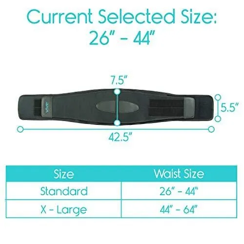 Vive Lower Back Brace - Support for Chronic Pain, Sciatica, Spasms, Nerve and Herniated or Slipped Disc - Adjustable Lumbar Wrap for Pain Management and Relief